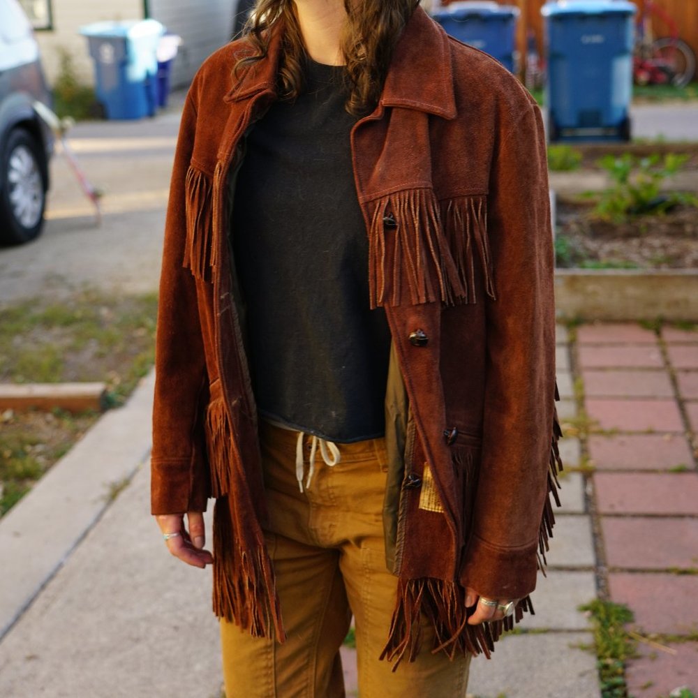 Vintage Fringe Jacket Brown